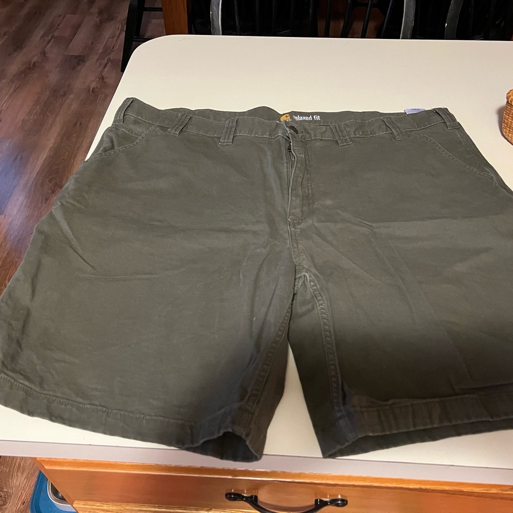 Carhartt Men's Dark Green Flat Front Shorts